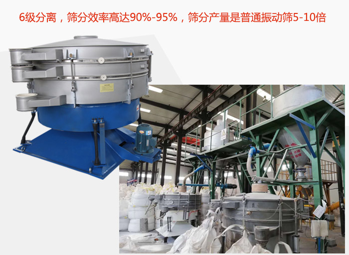 搖擺篩采用6級分離，篩分效率高達(dá)90%-95%，篩分產(chǎn)量是普通振動(dòng)篩5-10倍
